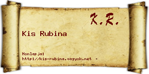 Kis Rubina névjegykártya