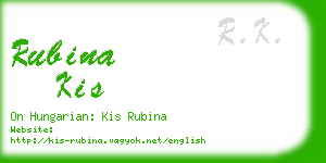 rubina kis business card